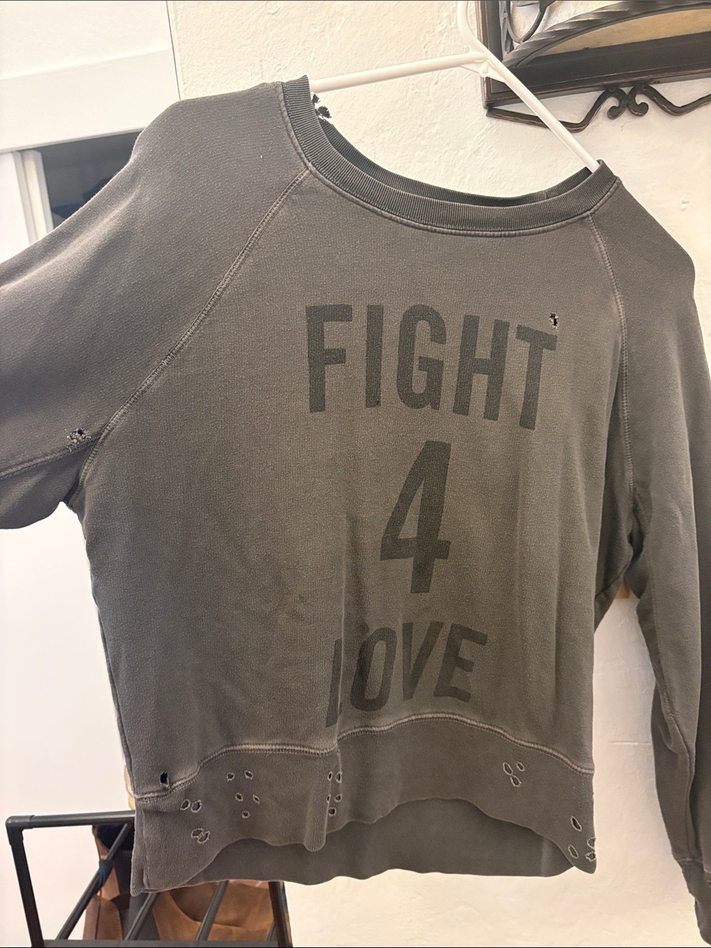 Zadig & Voltaire Charcoal Distressed Crewneck Sweatshirt - Picture 3 of 3
